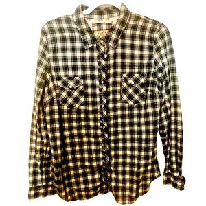 Women’s Western Style Plaid Blouse Ruffles Arizona Jean Co.